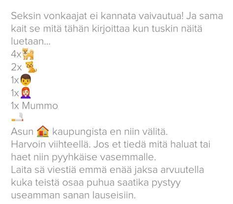 mitä laittaa tinder bioon|Hyvä Tinder